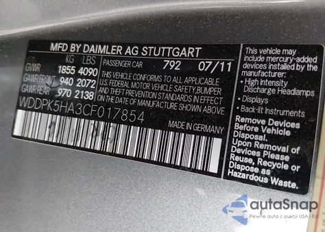2012 Mercedes-Benz Slk 350 from USA, damaged, VIN WDDPK5HA3CF017854